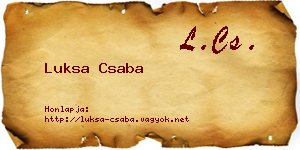 Luksa Csaba névjegykártya